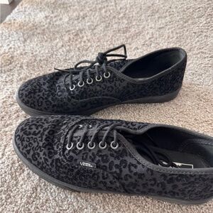 All black, leopard Vans - size 8 women’s